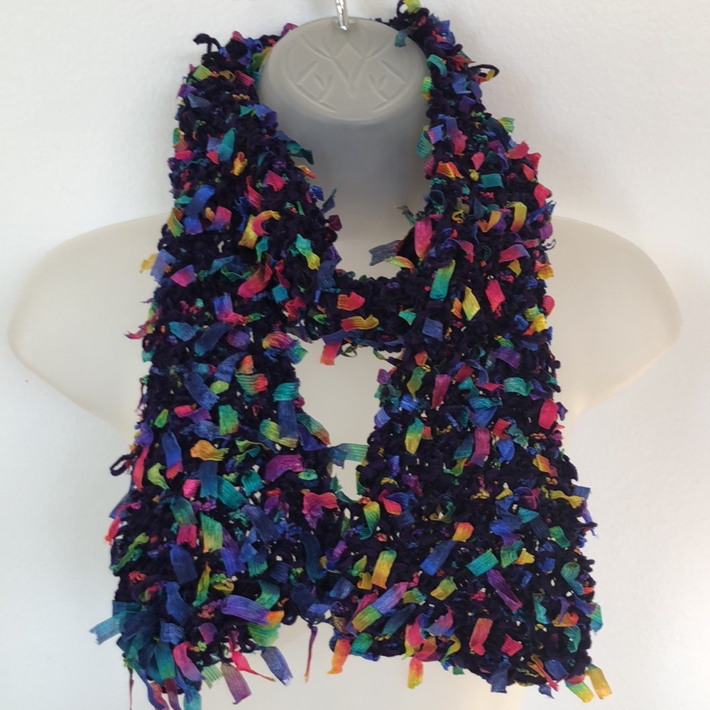Colorful Artsy Hand Loom Fabric Oblong Scarf
